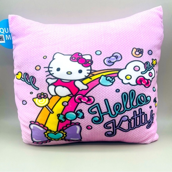 HELLO KITTY Sanrio 2pc Travel CLOUD Pillow & matching Silk Touch Fleece Blanket - Picture 2 of 8
